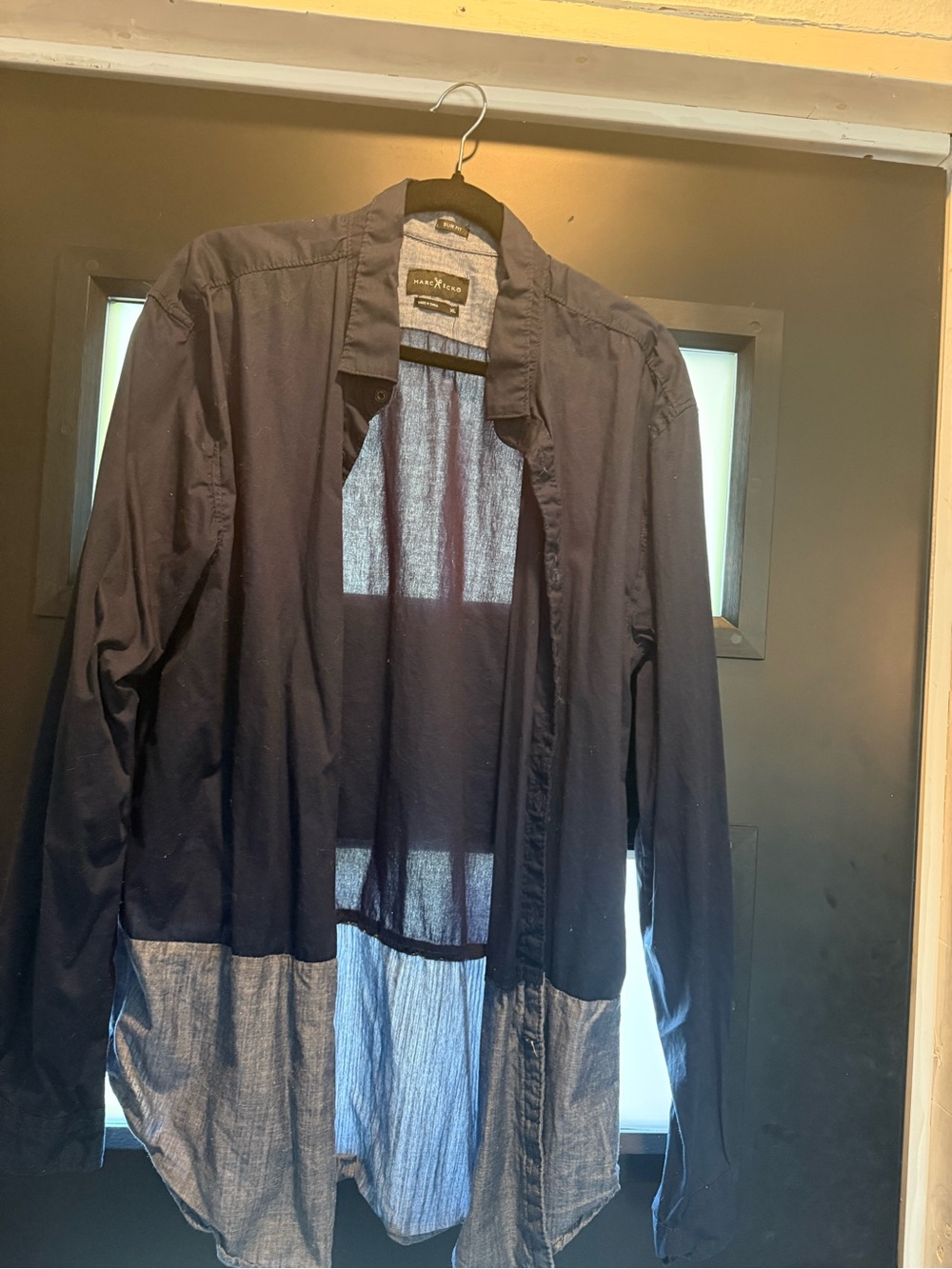 Marc Ecko Two-Tone Navy and Gray Jean-Style Jacket